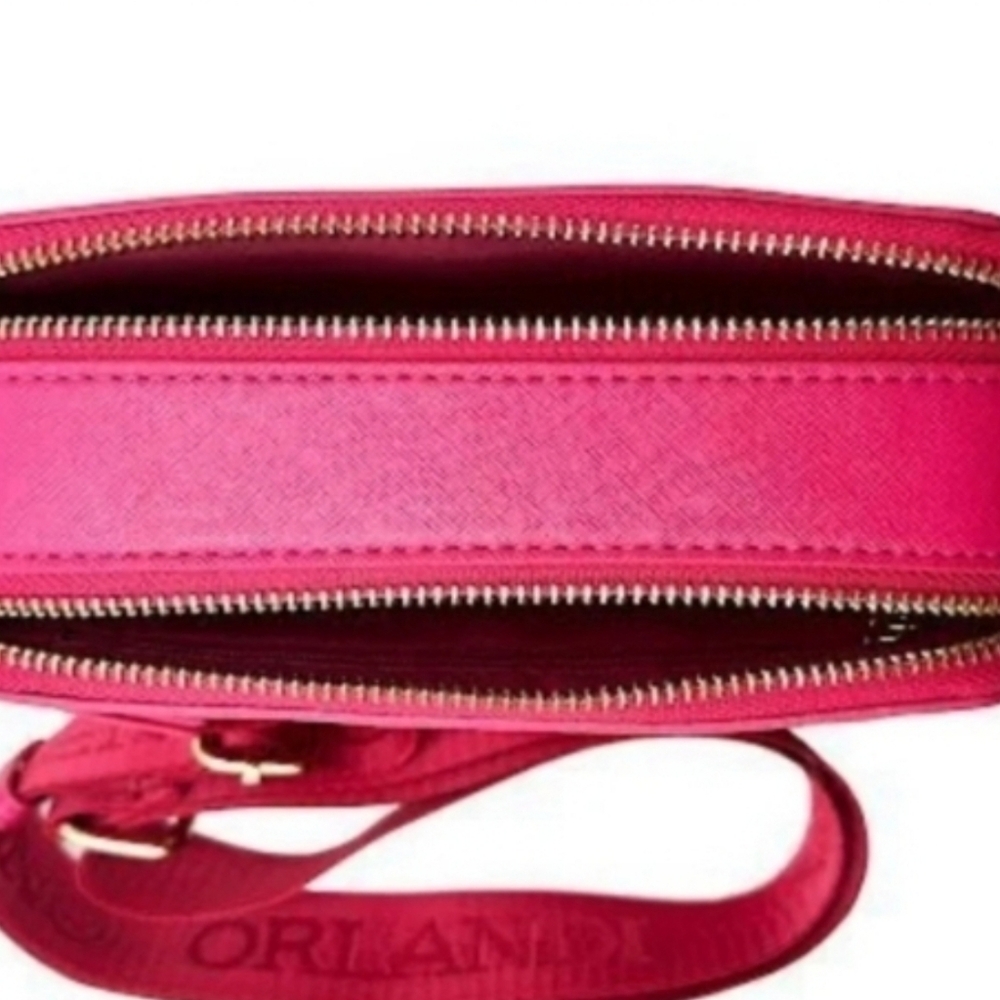 NWT Valentino Orlando Hot Pink Studded Camera Crossbody Gold V Logo - Picture 11 of 16